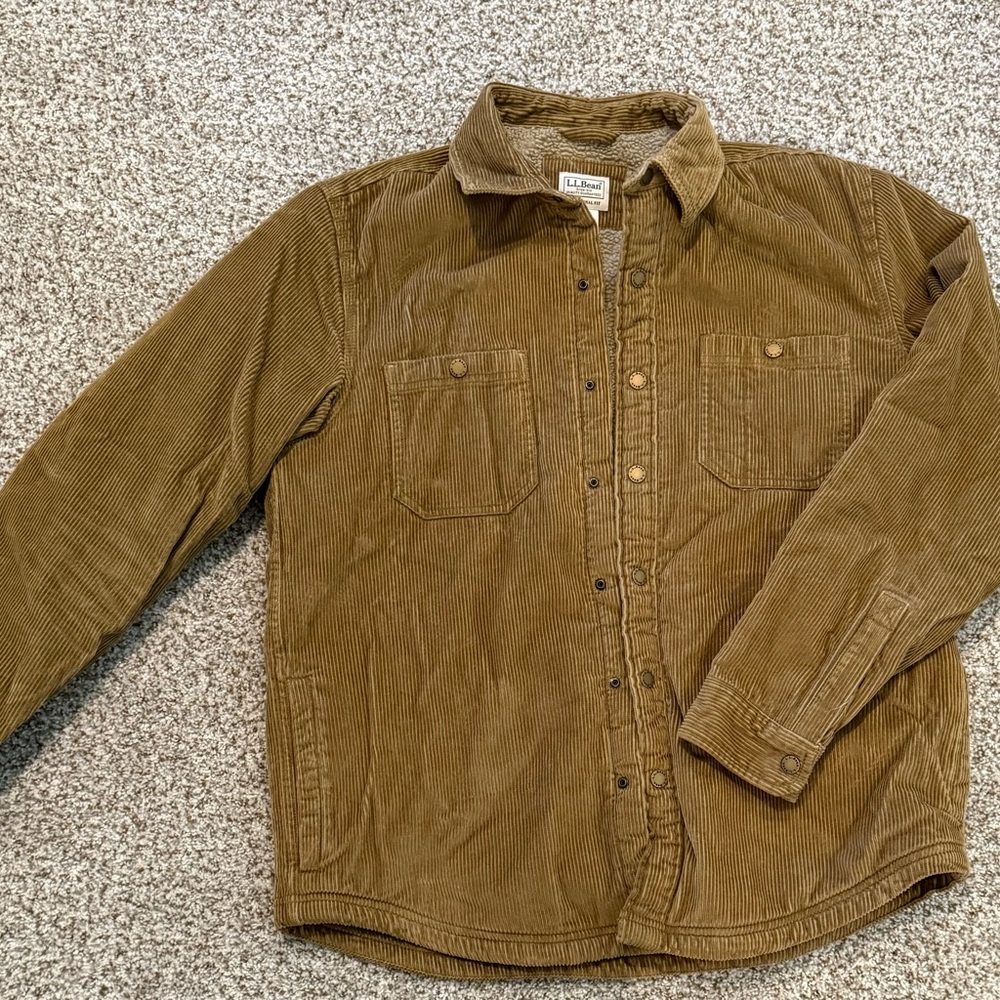 L.L. Bean Brown Corduroy Jacket with Sherpa Lining